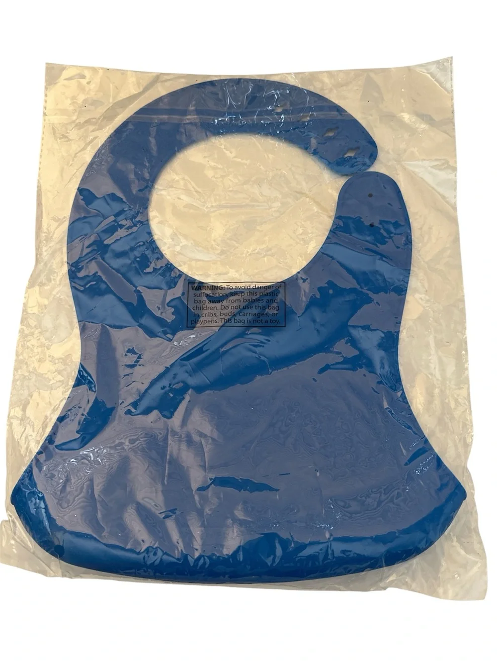 Silicone Baby Bib with Catch Pocket - Blue